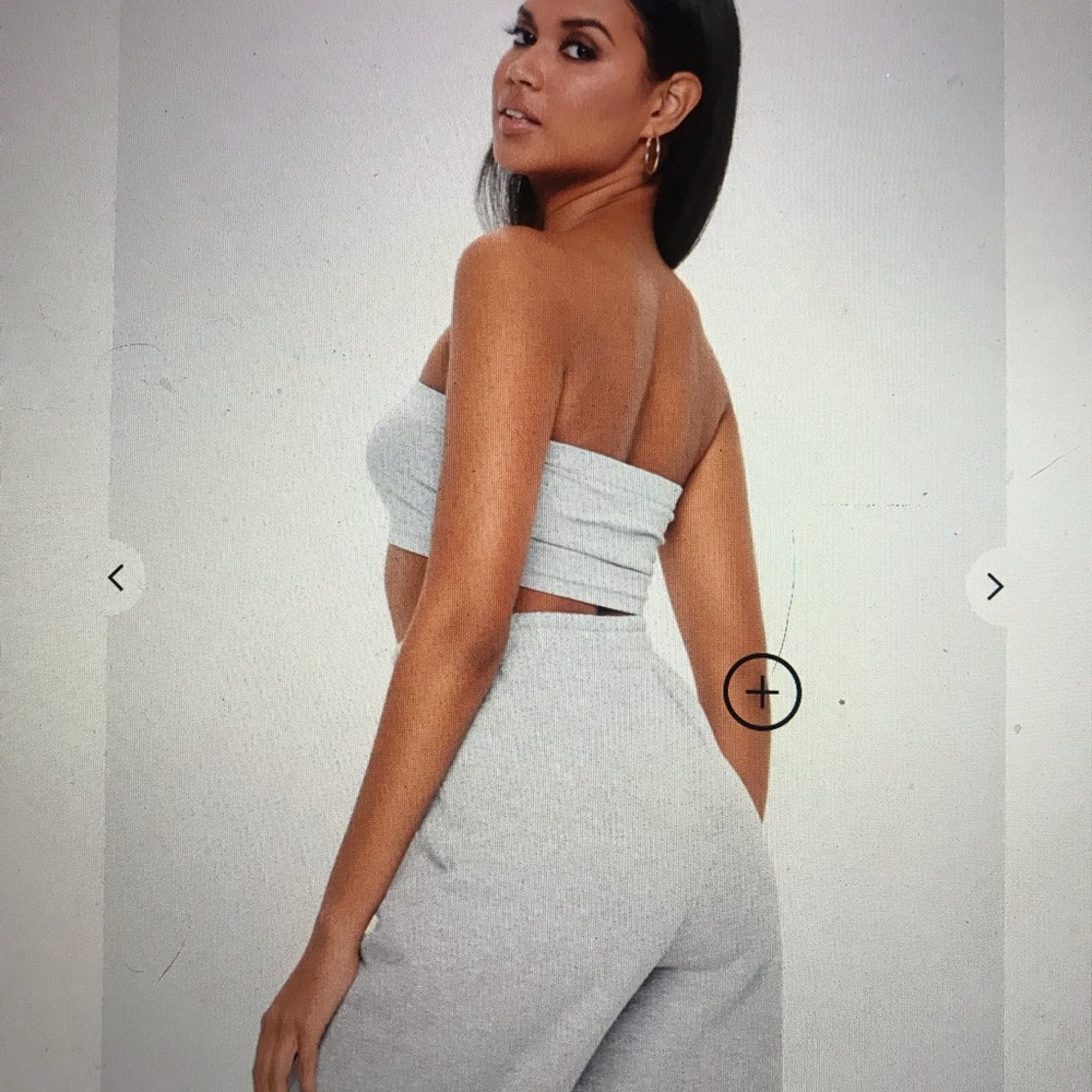 Misguided Gray Bandeau Top - Picture 2 of 4